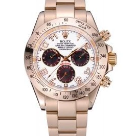MiroTime 0823 Rolex Cosmograph Daytona White with Black Subdials Gold Bracelet 622548